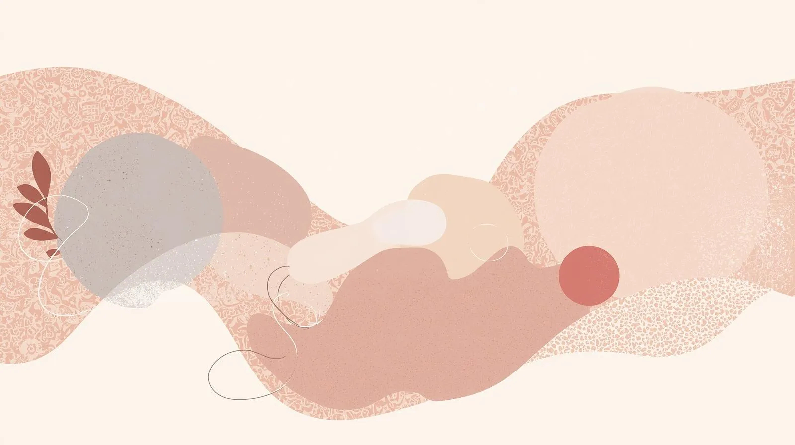 Abstract organic shapes representing lifestyle harmony and balanced living